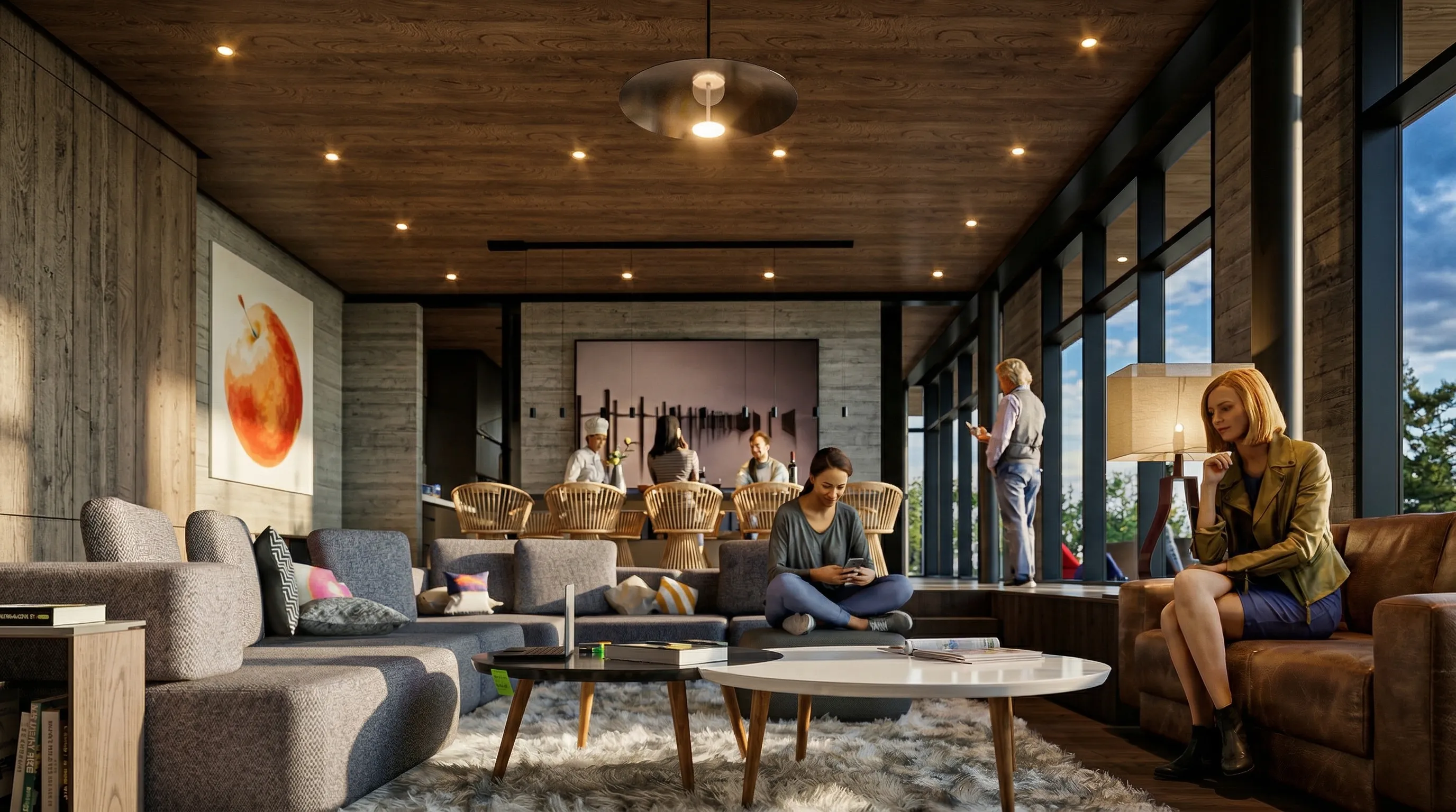 Render Estar-Comedor de Casa Sanchez — PatagoniaBIM